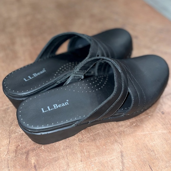L.L.Bean Women’s Slip On Clogs Black US 7 EU 38 Like New! 2” Heel - Picture 6 of 15